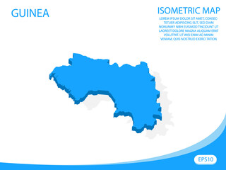 Fototapeta premium Modern vector isometric of Guinea blue map. elements white background for concept map easy to edit and customize. eps 10