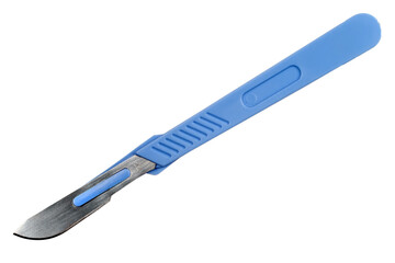 Medical scalpel on a white background.