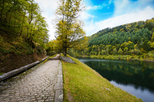 Furan lake and river close to Saint Etienne city