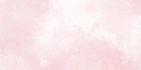pink background beautiful abstract grunge decorative Wall Texture with watercolor . Handmade Rough Winter Christmas Paper Wide Background With Copy Space