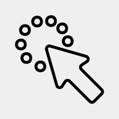 Loading cursor icon vector illustration in line style, use for website mobile app presentation