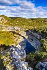 Landscape of Gorges de l'Ardeche in France