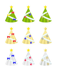 オーナメントが付いたカラフルなクリスマスツリー
