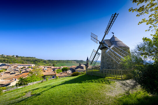 La Sallette windmill and Lautrec village
