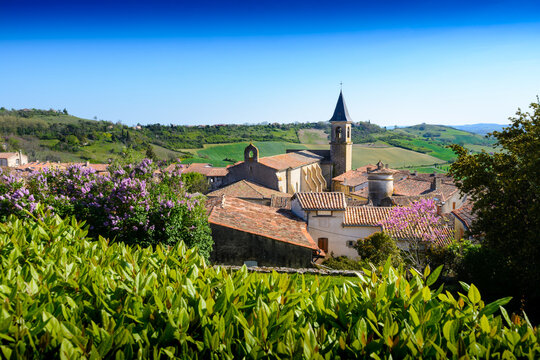 Landscape and Lautrec village in Tarn