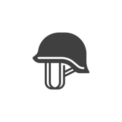 Military helmet vector icon