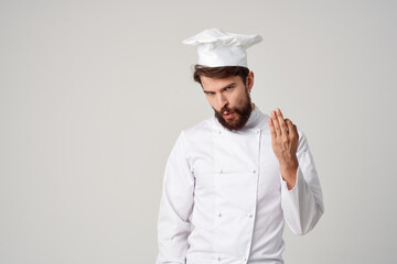 male cook Cooking culinary industry light background