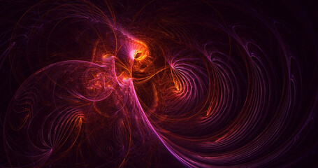 3D rendering abstract multicolor fractal light background