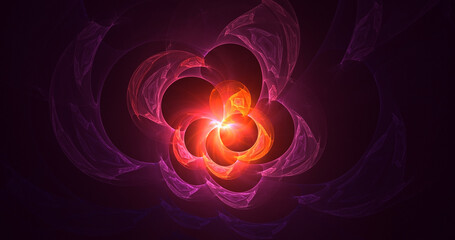 3D rendering abstract multicolor fractal light background