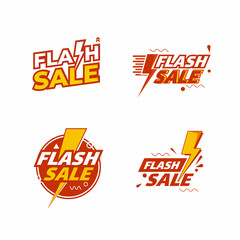 Flash sale label design set for ecommerce promotion