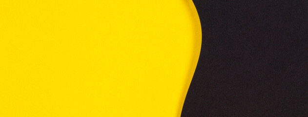 Abstract yellow and black color paper texture background. Minimal geometric shapes and lines