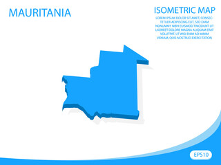 Modern vector isometric of Mauritania blue map. elements white background for concept map easy to edit and customize. eps 10