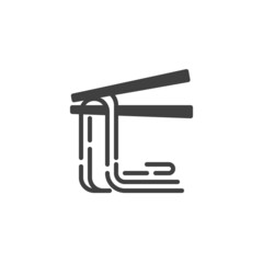 Chopstick with noodles vector icon