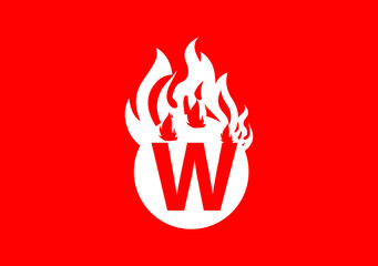 Fire W Letter Logo And Icon Design Template