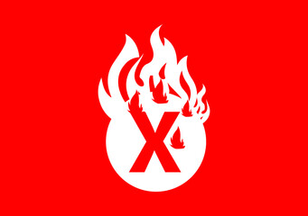 Fire X Letter Logo And Icon Design Template