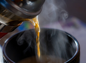 Morning Coffee Steam in Sunlight