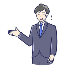 唖然とした表情のスーツ姿の男性のイラスト