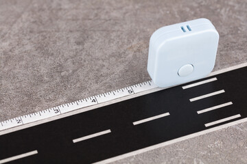 Road construction mileage measurement concept