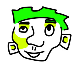 Stylized Simple Abstract Stylized Male Face