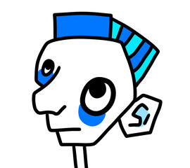 Stylized Simple Abstract Stylized Male Face