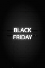 White neon black Friday typography vector