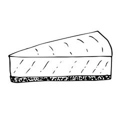 Cheesecake cake vector illustration, hand drawing sketch