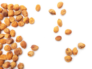 Dried apricot on a white background.