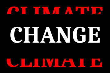 Fototapeta na wymiar Climate change concept with the word climate in red split in two and the word change in white going through the middle