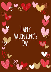 バレンタインのハートのイラスト