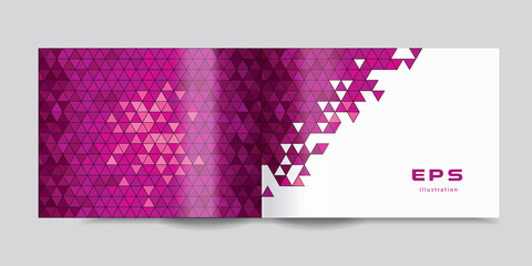 Booklet, brochure with a triangular abstract pattern on the page.