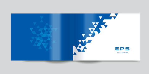 Fototapeta na wymiar Booklet, brochure with a triangular abstract pattern on the page.