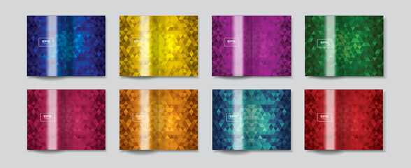 Booklet, brochure with a triangular abstract pattern on the page.