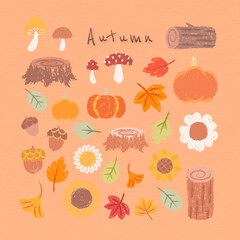 Autumn design elements vector set