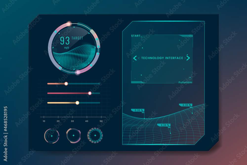 Wall mural velocity technology interface template design elements vector