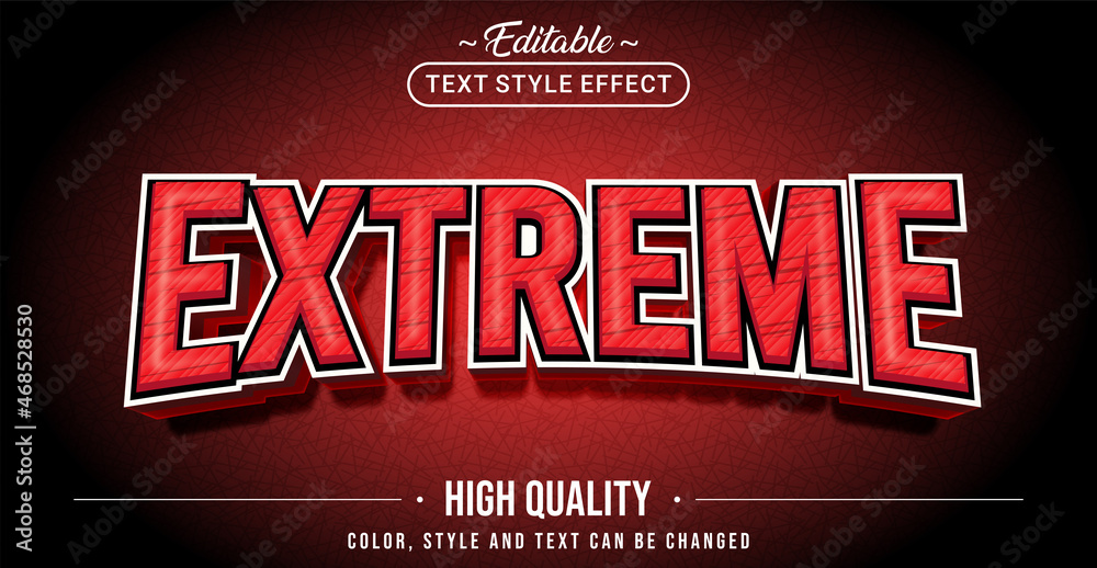 Poster Editable text style effect - Red Extreme text style theme.