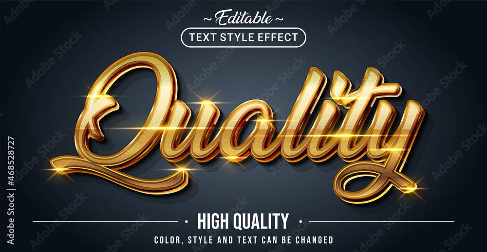 Poster Editable text style effect - Golden Quality text style theme.