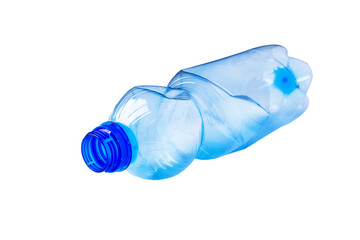 Plastic bottle isolated on white background. Plastic pollution concept.