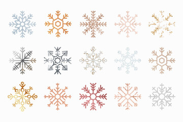 Christmas snowflakes decorative ornament collection vector