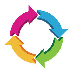 Colorful cycle arrows. Vector illustration.