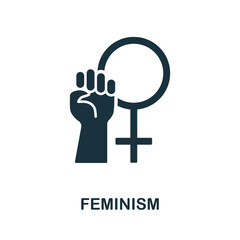 Feminism icon. Monochrome sign from human rights collection. Creative Feminism icon illustration for web design, infographics and more