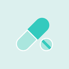 Green pills element vector