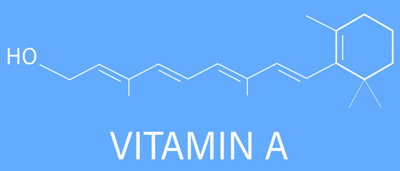 Vitamin A (retinol) molecule. Skeletal formula.	