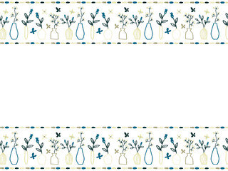 花と花瓶のフレームセット