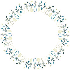 花と花瓶のフレームセット