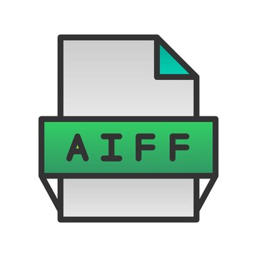 Aiff Filled Gradient Vector Icon Design