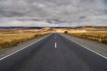 Scenic Road Landscape in Autumn
