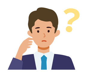 BusinessMan cartoon character. People face profiles avatars and icons. Close up image of asking man.