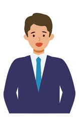 BusinessMan cartoon character. People face profiles avatars and icons. Close up image of smiling man.