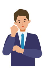 BusinessMan cartoon character. People face profiles avatars and icons. Close up image of confused man.