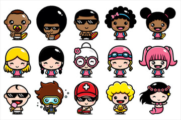 summer character bundle set design